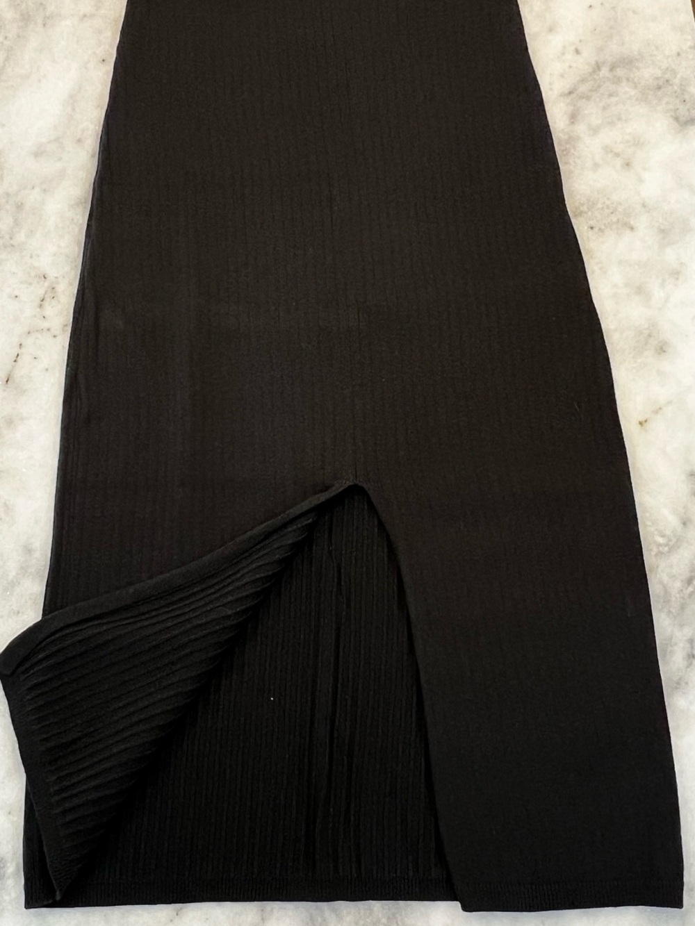 Free People Knit Black Ribbed Maxi Skirt